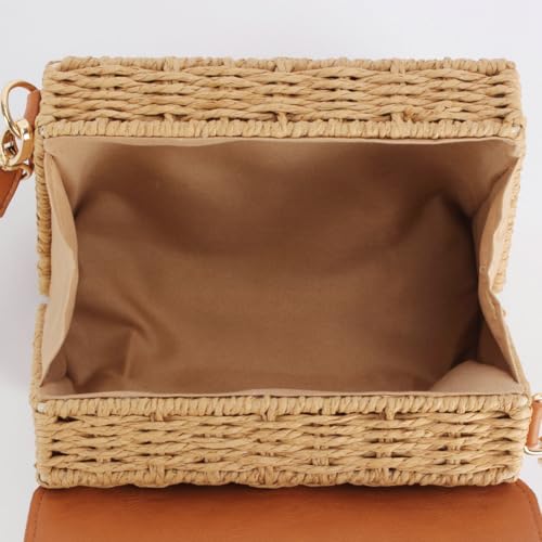 Trendy Patchwork Straw Handbag Beach Vacation Travel Cross Body Bag Adjustable Strap Shoulder Bags for Women 20253