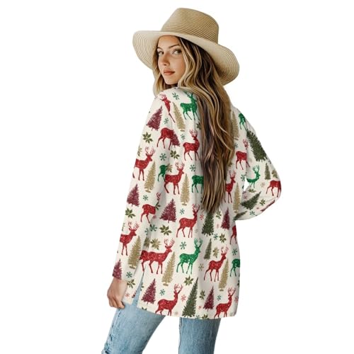 Image of Women's Open Front Cardigan Long Sleeve Loose Sweater Lightweight Soft Cardigan Jackets
