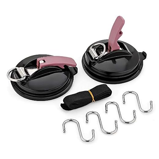 EXLECO 2 set med sugpropp med krok max vikt 22 kg multifunktionell sugkopp fastsättning bilhållare tält bilspännare för hushåll och camping + 4 s krokar