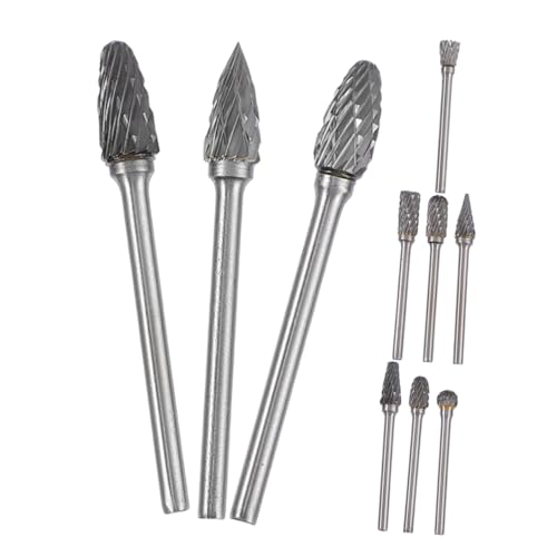 Juego de 10 fresas rotativas de carburo de tungsteno SHINEOFI miniatura 1