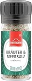 Grind`n Spice Kräuter & Meersalz - 61 g in der handlichen Einweg Gewürzmühle von Hartkorn (Glasbehälter, einstellbares 2-Stufen Mahlwerk (grob/fein))