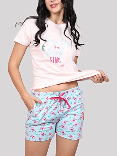 Image of Evolove Women Night Suit Set /Top Short Set