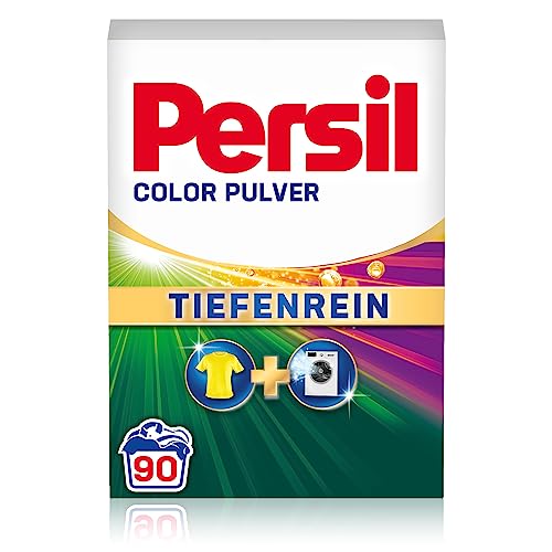 Persil Detergente en polvo de color de limpieza profunda (90 lavados), detergente para ropa pura y frescura higiénica para la máquina, eficaz de 20 °C a 60 °C