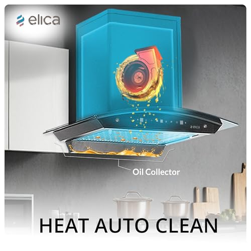Image of Elica 75cm 1500 m3 /hr BLDC Filterless Autoclean Kitchen Chimney with 15 Years Motor & 5 Years Comprehensive Warranty | WDFL 750 BLDC HAC LTW MS NERO | Black | 9 Speed Touch + Motion Sensor Control