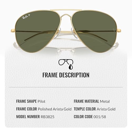 Ray-Ban RB3825 OLD AVIATOR Pilot Shaped Sunglasses for Men & Women with Official RAYBAN Eyewear Kit3
