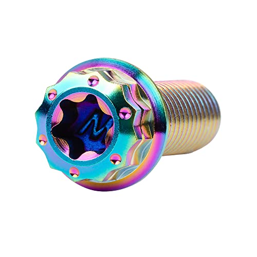 Image of Titanium Flange 12 Point Head M8 x15 20 25 30 35 40 45 50 55 60 65mm Screw Bolt Pack of 4 (M8x20mm, Rainbow)