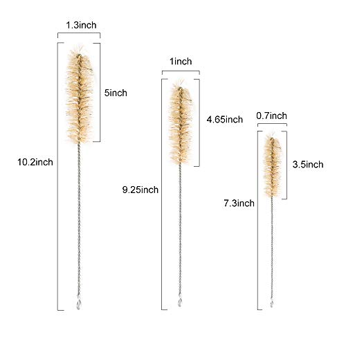 Urbest 10 Pcs Tube Bottle Wash Cleaning Brush, Tan Bristles Radial Tip For Lab Set Chemistry Test (M) #TOP2
