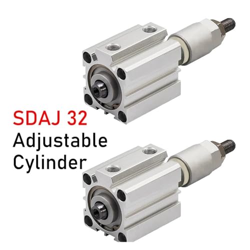 Cilindro neumático de doble acción SDAJ32 ajustable compacto con rosca externa 3