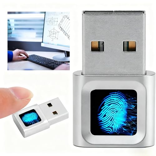 Ticfox Lector de Llaves de Huellas Dactilares USB Escáner Biométrico Huellas Compatible con Windows 10/11 de 32/64 bits, Coincidencia Rápida Táctil de 360° de la Calidad