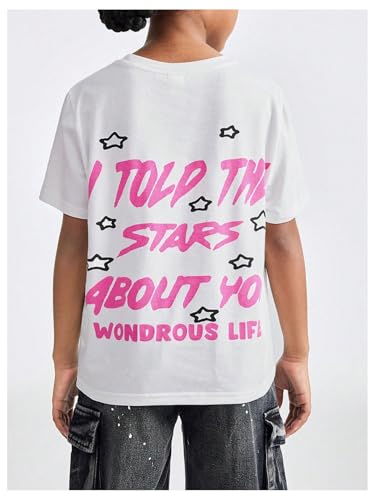 Girl's Skull Graphic Tees Short Sleeve Crew Neck Vintage T Shirt Casual Y2K Streetwear2