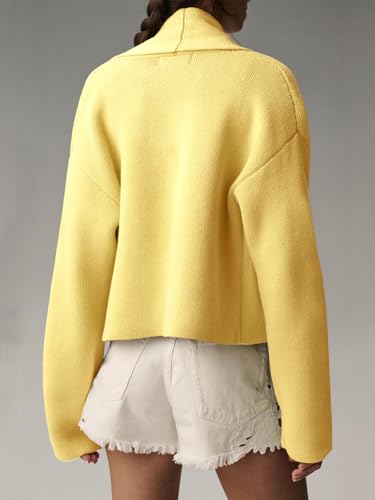 Image of Saodimallsu Womens Cropped Cardigan Open Front Shawl 2026 Fall Trendy Long Sleeve Sweater Jacket