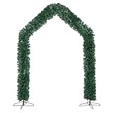 Christmas Tree Arch Artificial Christmas Tree Archway Christmas Decoration, Christmas Garden Arch Arbor with Solid Metal Stand for Christmas Wedding Doorway Pathway Yard Party Backdrop Home Decor
