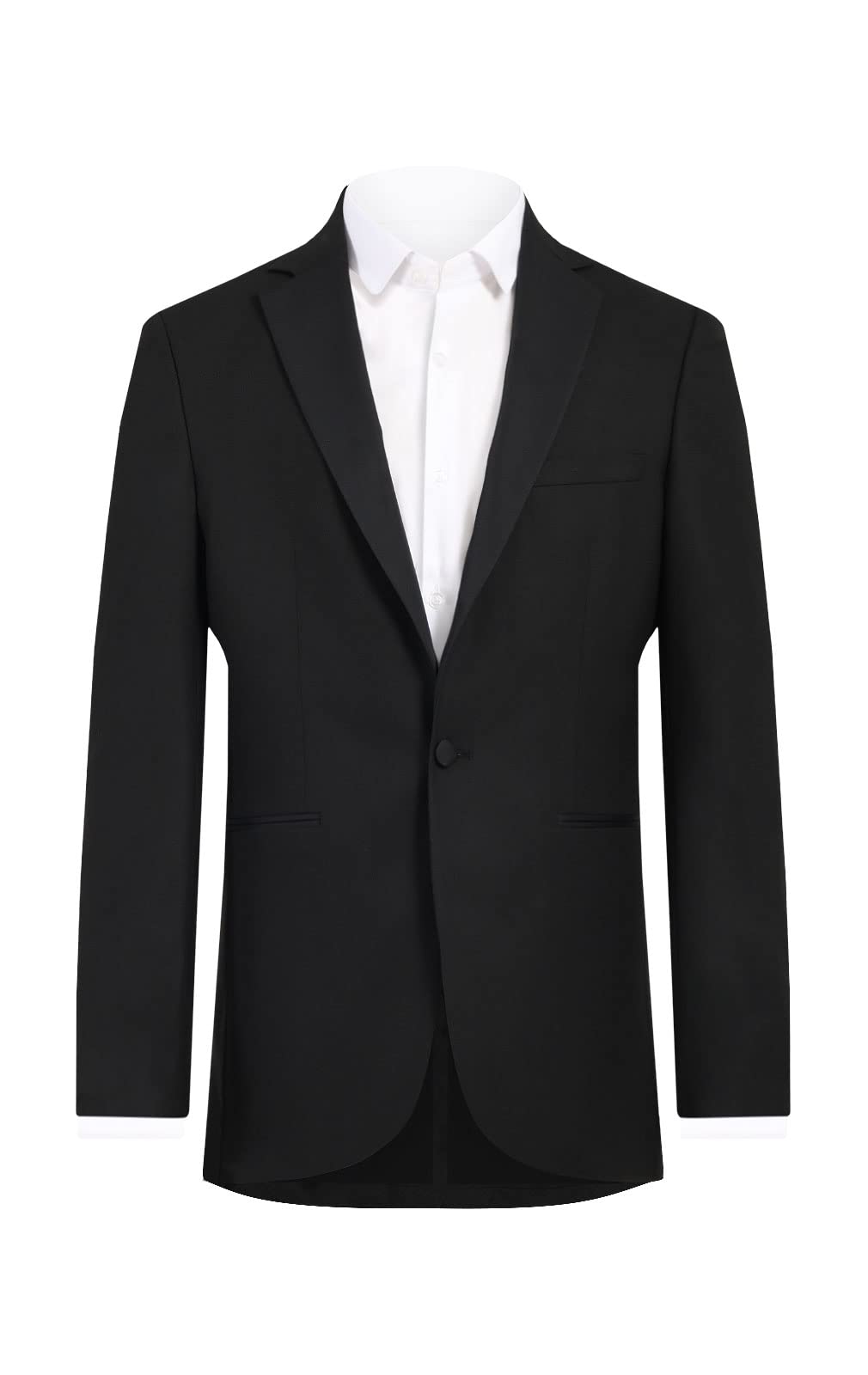 Dobell Mens Black Tuxedo Dinner Jacket Regular Fit Satin Notch Lapel-46R