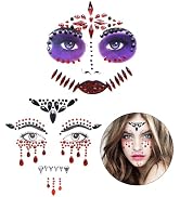 Halloween Face Jewels,2Set Halloween Stick On Rhinestone Rave Face Gems Self Adhesive Eyes Body T...
