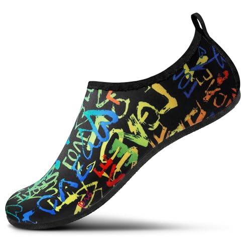 Image of SEEKWAY Water Shoes Women Men Adult Quick-Dry Aqua Socks Barefoot Non Slip for Beach Swim River Pool Lake surf Black SK002(U)