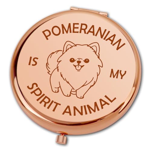Ximalun Pomeranian Gifts for Women Compact Makeup Mirror for Pomeranian Dog Owner Lover Gift Mother's Day Christmas Birthday Gifts for Dog Mum