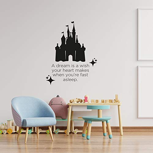 Vinilo decorativo de pared con frase y castillo 40x40 pulgadas miniatura 3