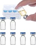 ZWCP 2ml Glass Vials for Injections, Self-Healing Injection Port, Empty Vials for Injections with Sealed Cap (10 Pack)