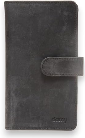 Damy Genuine Leather RFID Protected Phone Hand Portfolio 803 - Black