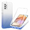 Ttimao Hoesje voor Samsung Galaxy A32 4G Ingebouwd Scherm Beschermer Verloop Transparant 3 in 1 Telefoonhoes Zachte TPU…