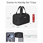 BAGSMART Travel Toiletry Bag, Lightweight Large Wide-open Travel Bag for Women, Puffy Cosmetic Makeup Bag Organizer with Handle for Accessories,Essentials, Toiletries, Black - Image 5