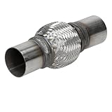 ECD Germany Universal Flexrohr - 40 x 80/162 mm - aus Edelstahl - Interlock - Flexibles Rohr - Flexstück Wellrohr Hosenrohr Auspuff Abgasanlage