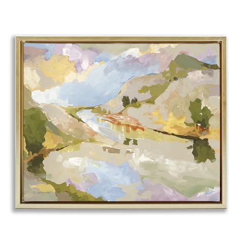 Stupell Industries Abstract Mountain Reflection Painting Floating Framed Wall Art, Design by Trevor Copenhaver
