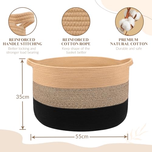 Panier de rangement en coton moderne Maliton pour une décoration raffinée
