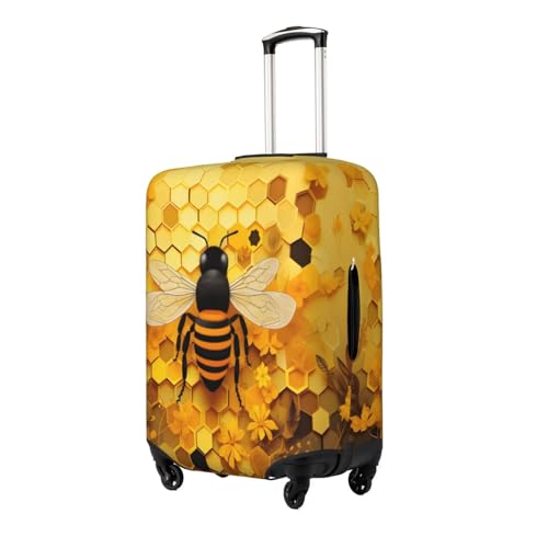 Luggage Cover Protector Bee Honeycomb Beehive Suitcase Cover With Zipper, Luggage Cover For 29"-32" Suitcase Elastic Washable Stretch Suitcase Protector For Travel Vacation2
