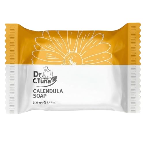 FARMASi Dr. C. Tuna Calendula Soap Bar Calendula Oil and Chamomile Extract Formula for Face Body and Hands Gentle Cleansing Bar Hydrating Skin Care Vegan Paraben & SLS Free 4.41 oz