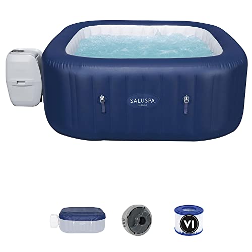 Bestway SaluSpa Hawaii AirJet Inflatable Hot Tub Spa | 71 x 71 x 26 Square Shape | Fits Up to 4-6 Persons