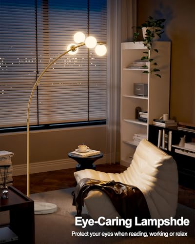 Image of Lightdot 63IN Gold Floor Lamp 4-Lights Globe LED Floor Lamps with 3000K Soft Warm Golden for Wedding /Party, Modern Tall Lamp for Living Room /Bedroom /Sofa Beside /Corner Decor (Bulbs Included)