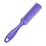 IfSelect Hair Cutter Comb Personal Trimmer Double Sided Hair Cutting Comb with Stainless Steel Blade Hair Shaper Razor for Both Long and Short Hair Purple