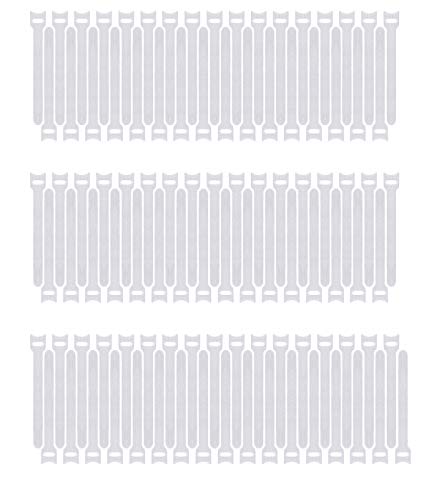 Pasow 100pcs 6-Inch Reusable Fastening Cable Ties Adjustable Wire Management - White