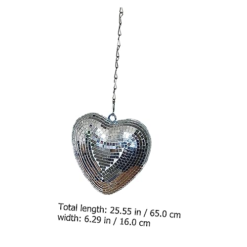 Bola espejada colgante en forma de corazón KOMBIUDA, decoración iridiscente para fiestas, bodas y eventos disco miniatura 2
