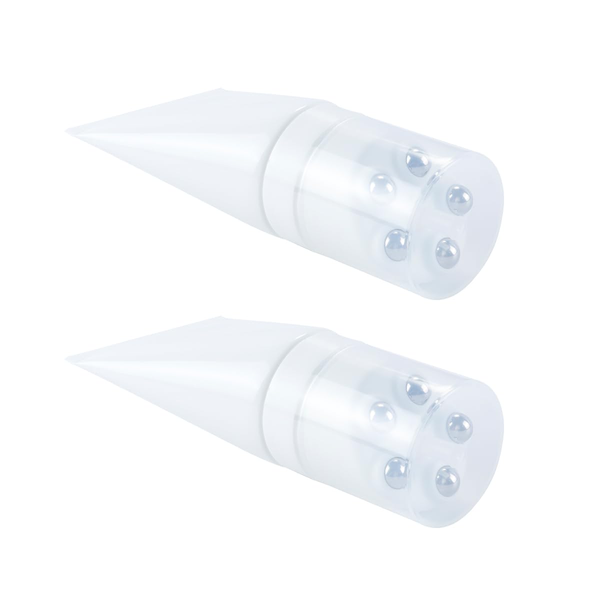 Ausi Botellas roll-on vacías de 50 ml con 5 tapones, tubos rellenables de protector solar para crema adelgazante, masaje facial y cuidado de la piel, color blanco