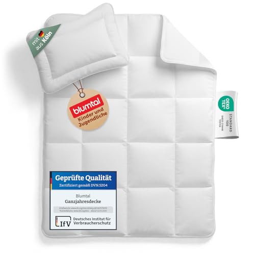 Blumtal Baby Bettdecke und Kissen Set - Kinderbettdecke 100x135 cm + Babykissen 40x60 cm - Oeko-TEX zert. Baby Decke und Kissen Set - waschbare...
