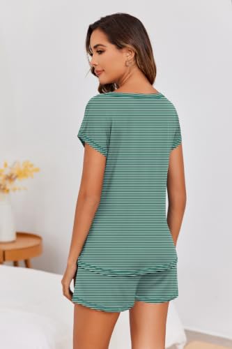 Image of Ekouaer Womens Pajama Sets 2 Piece Pjs Short Sleeve Top and Shorts