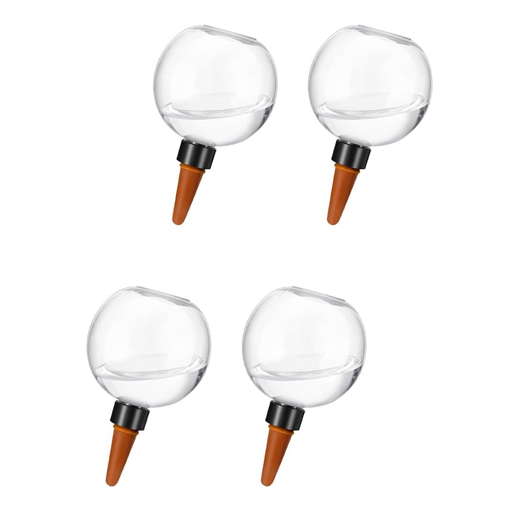 Littimoon 500 Ml Automatic Plant Watering Devices, Pack of 4 Transparent Watering Balls for Plants, Dripping Water Bulbs