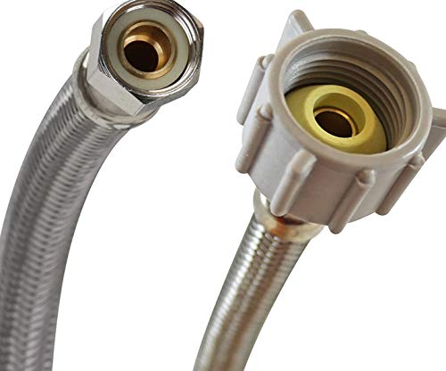 Fluidmaster B1T16 Toilet Connector, Braided Stainless Steel - 3/8 Female Compression Thread x 7/8 Female Ballcock Thread, 16-Inch Length - New