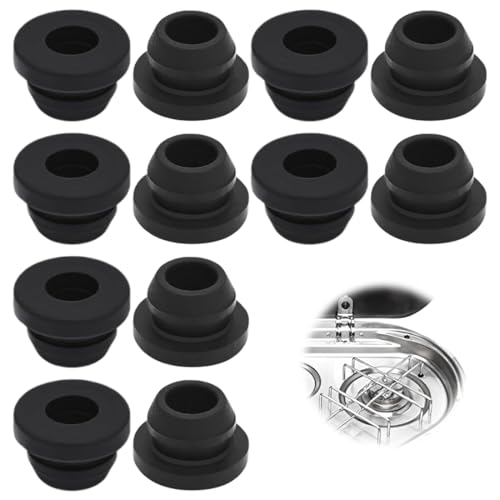 DORKIN Raccords et pièces d'assemblage camping-car, 12 anneaux en caoutchouc noir, compatibles avec les supports de 5 mm de diamètre, y compris les marques Dometic, Smev et Thetford.