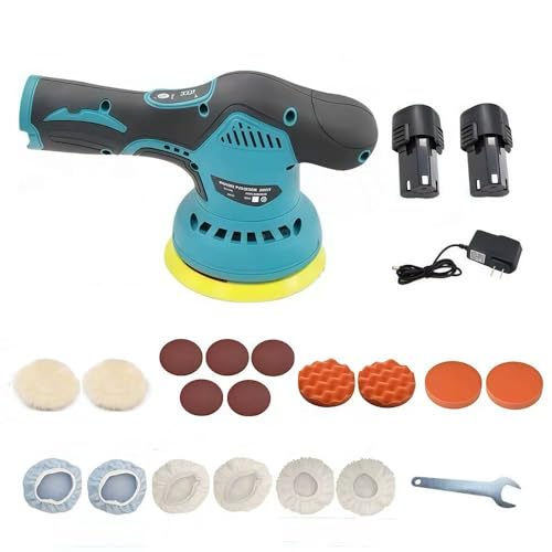 Mupsecer Cordless Car Buffer Polisher,5500RPM Cordless Car Polishing Machine with 2x21V Rechargeable...