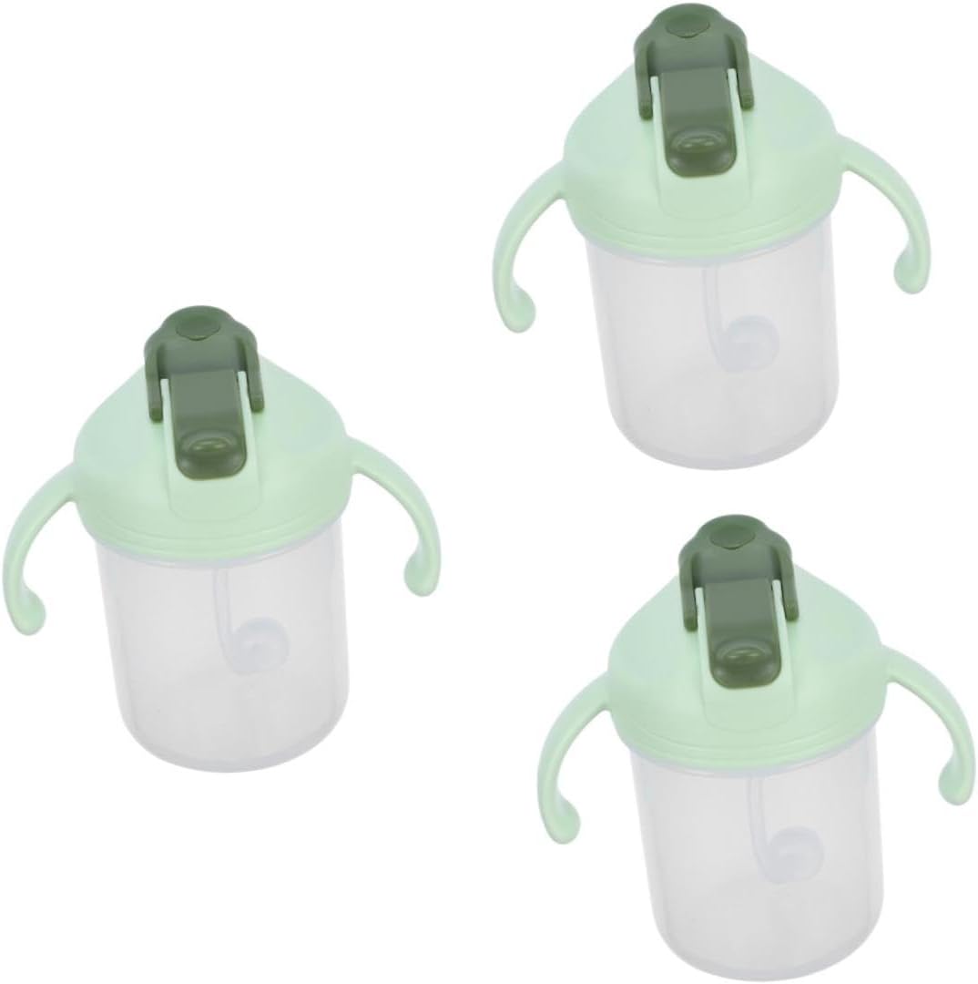 CALLARON 3pcs Disabled Spill Straw Cup for Bedridden Patients Antileak Drinking Bottle for Elderly and Pregnant Women Portable with Measurement Markings