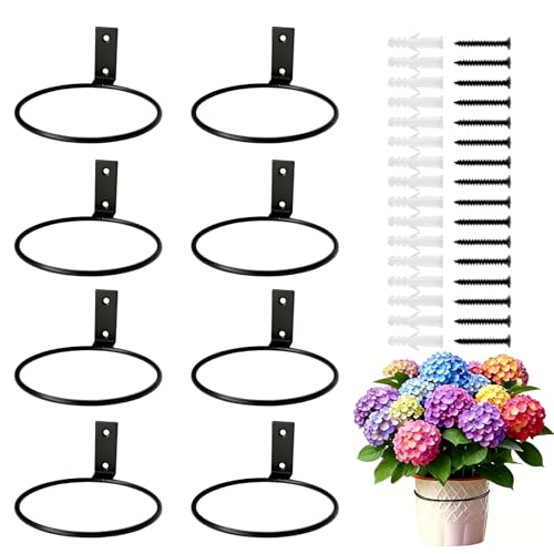 FufuHalo Flower Pot Holder Ring, 8 Pack 5 Inch Wall