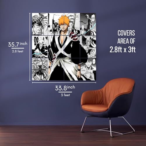 Image of Posternet Set of 12 Ichigo Kurosaki manga kit wall decor 300 GSM hard poster Bleach posters Paper Print (11.7 inch X 8.3 inch) Photographic Paper Photographic Paper (33 inch X 23 inch, Packed)