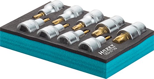 HAZET 163-271/9 Tamper-Resistant Torx Profile Screwdriver Socket Set - CVD-Tin Coated, 17.5 x 3.5 x 11.5 cm - Image 3