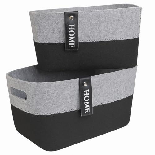 khevga Filzkorb 2er Set – Aufbewahrung für Wohnzimmer, Bad & Küche –...