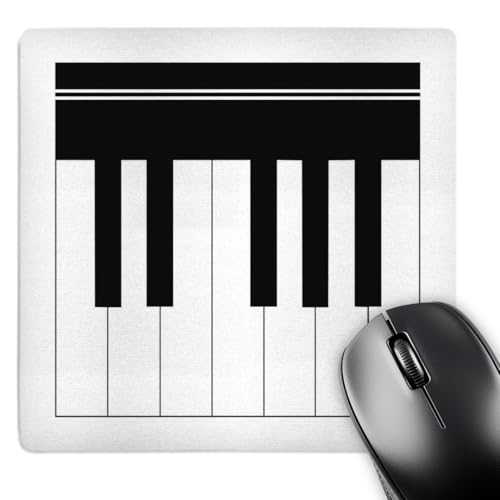 3dRose LLC 8 x 8 x 0.25 Inches Mouse Pad, Piano Keys Black and White Keyboard Musical Design Pianist Music Player and Musician Gifts (mp_112827_1)