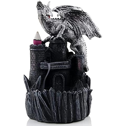 Dragon Backflow Incense Holder with 10 PCS Backflow Incense Cones, Backflow Incense Burner Waterfall Incense Holders Home Decor Gift Decorations Statue Ornaments Cover