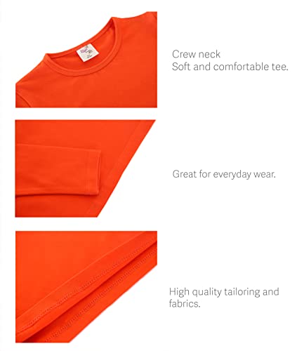 Image of Lilax Girls' Basic Long Sleeve Round Neck Cotton T-Shirt 2T Orange